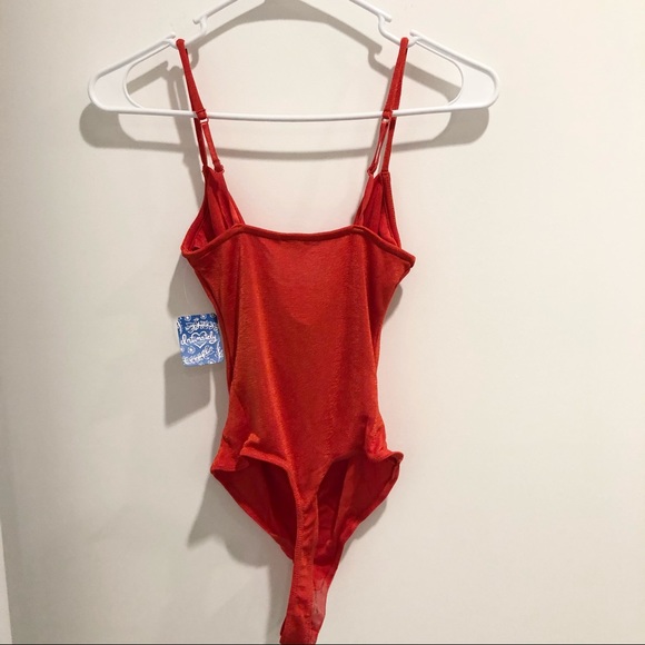 Free People Cowls In The Club Bodysuit Red XS - Picture 3 of 8